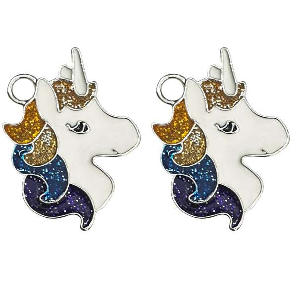 آویز گردنبند مدل تک شاخ رنگین کمان AG354 مجموعه 2 عددی