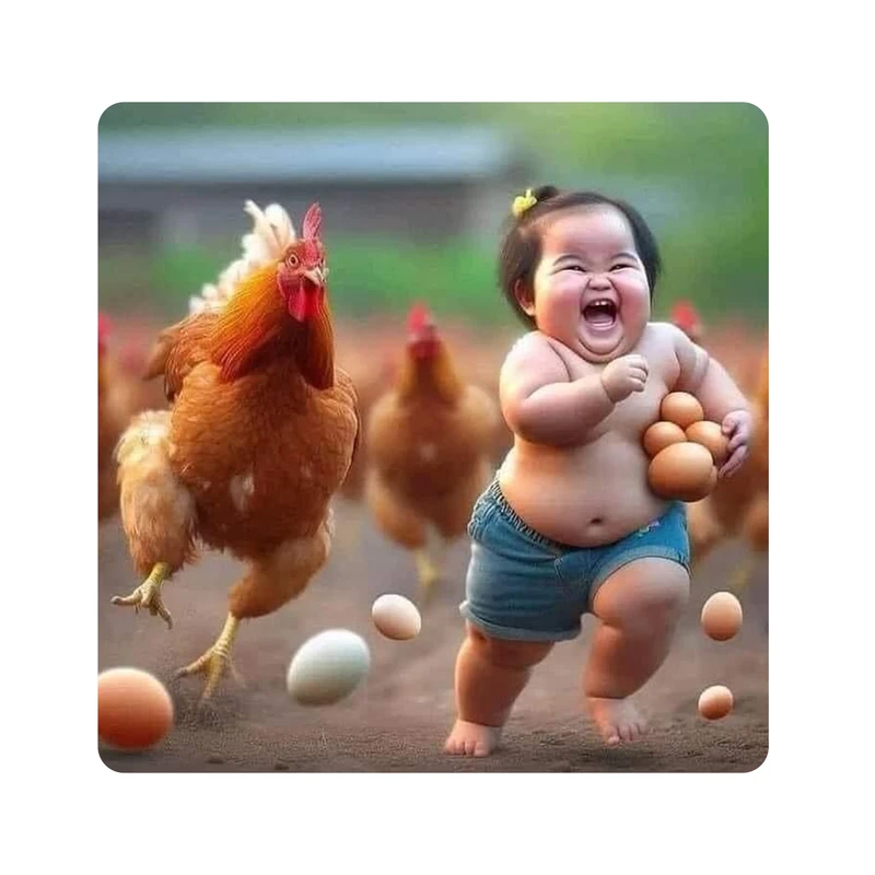 مگنت طرح دختر و تخم مرغ کد 2000136