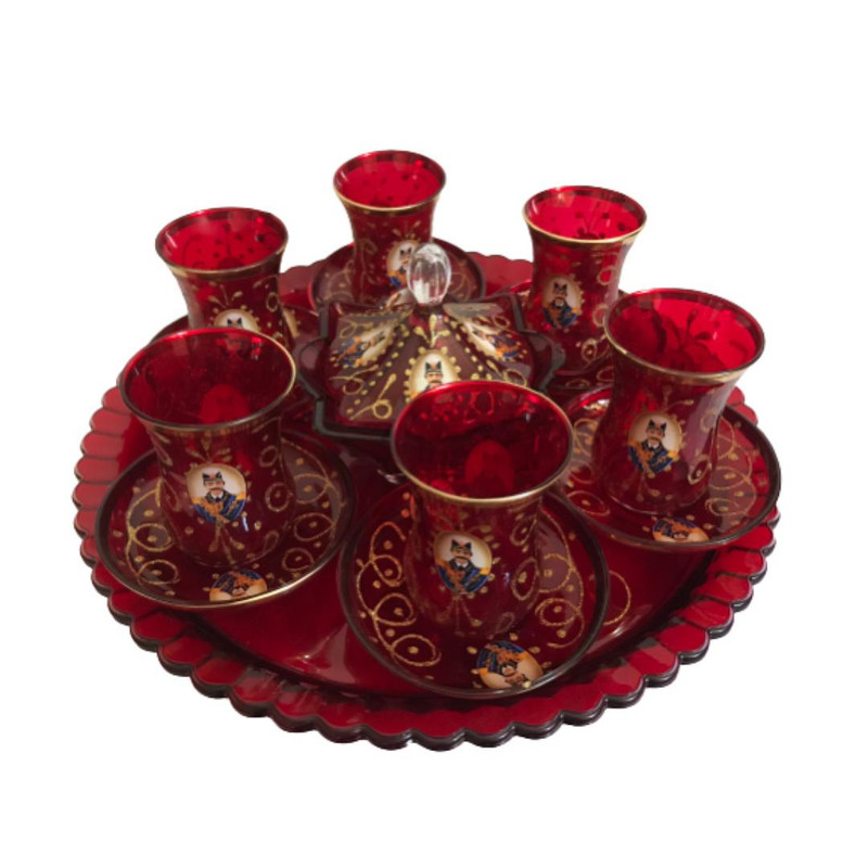 سرویس چای خوری 15 پارچه طرح شاه عباسی کد صفوی
