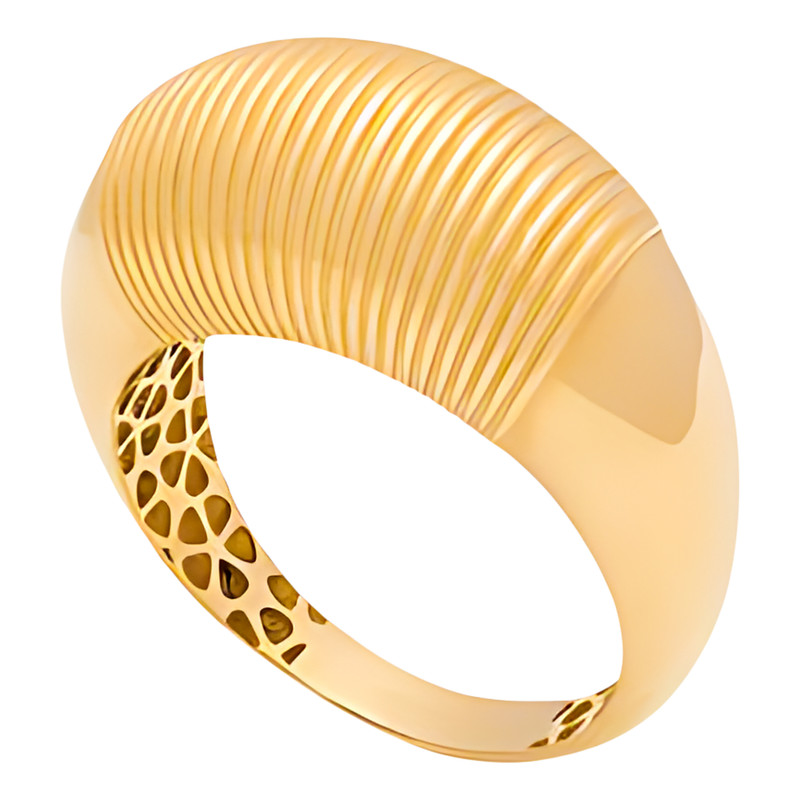 انگشتر طلا 18 عیار زنانه وی گالری مدل دامله شیاردار کد R0348 سایز 55