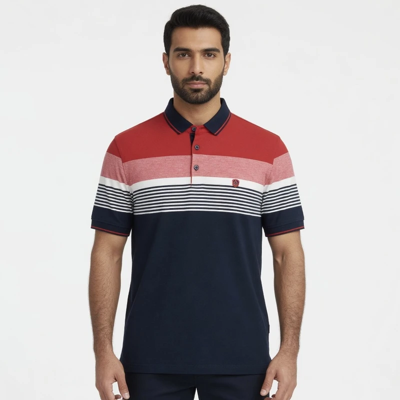 پولوشرت آستین کوتاه یقه برگردان مردانه مدل  Navy1010