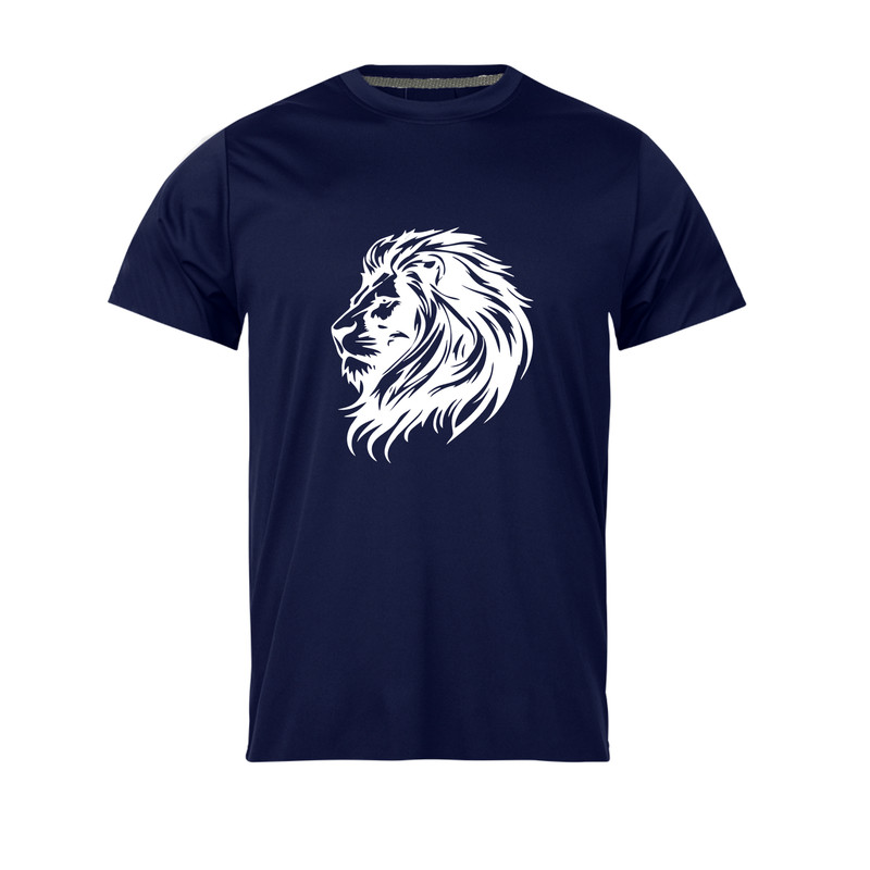تی شرت آستین کوتاه مردانه مدل Lion_N1_0256 رنگ سرمه ای