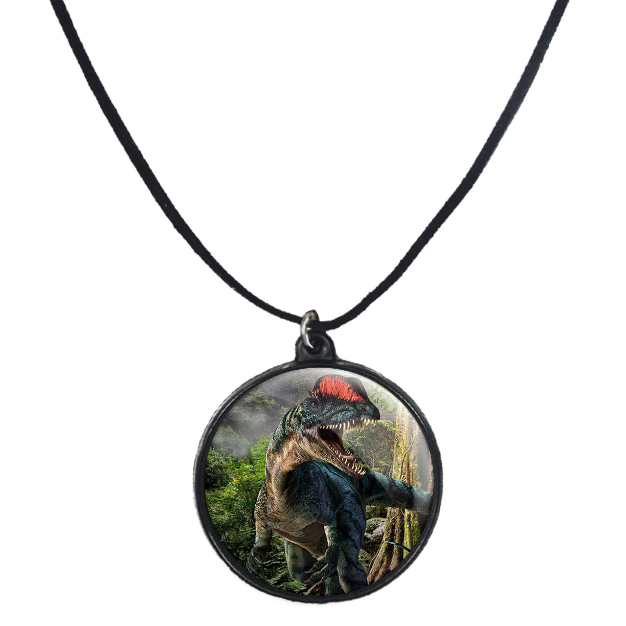 گردنبند پرمانه طرح دایناسور ها کد pmb.23348 مدل دو طرفه