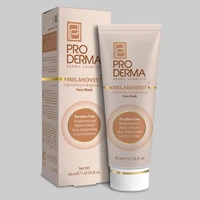 ماسک روشنکننده صورت پرودرما مدل MELANOVEST حجم 40 میلیلیتر حاوی بوتیل رزورسینول، آلفا-آربوتین و کوجیک دی پالمیتات، کاهش لکهای تیره و تیرگی پوست، عصاره شیرین بیان و ویتامین C برای افزایش شفافیت، طراوت و شادابی پوست