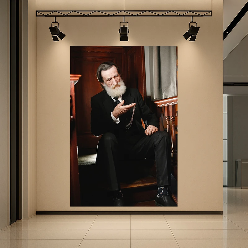 تابلو بوم طرح مخمل تاجر سالمند مدل استایل کلاسیک کد AR3059208