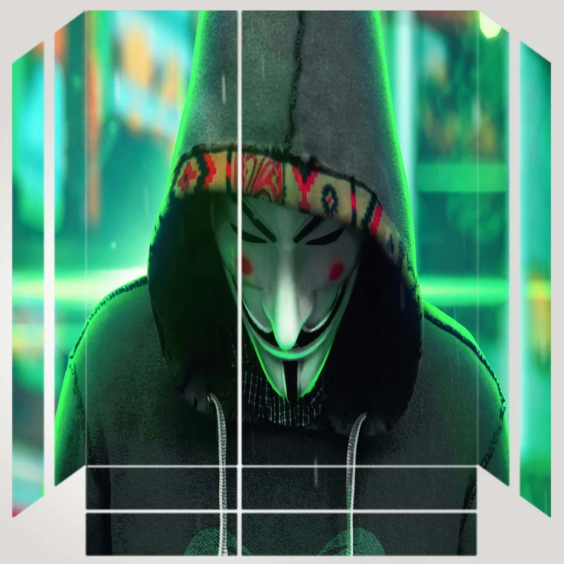 برچسب پلی استیشن ۴ مدل طرح anonymus guy not robot     کد PS-10127