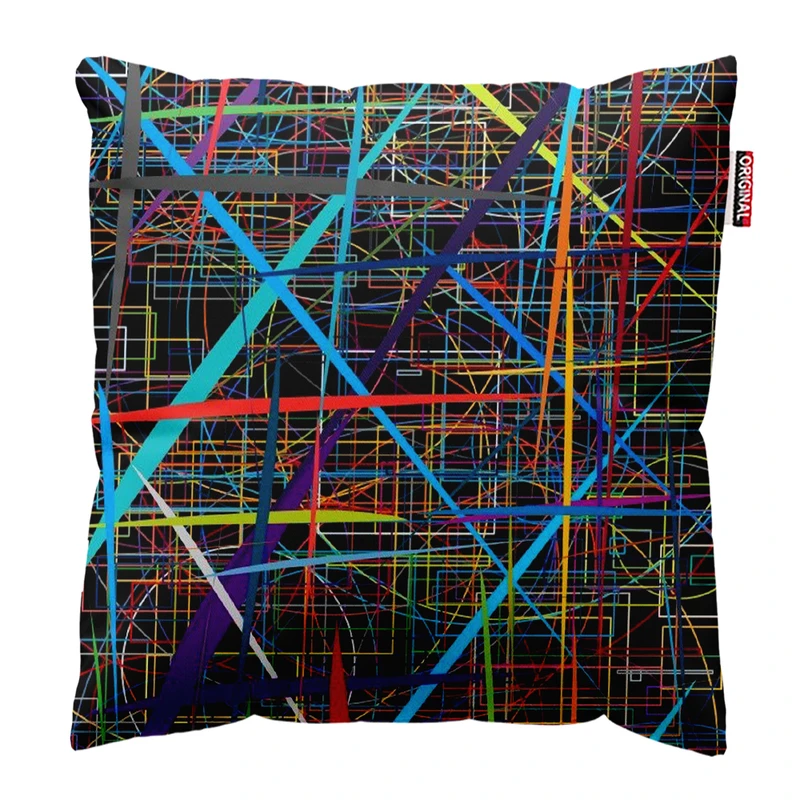  کوسن پاد آفرین طرح خط های رنگی کد 3549 سایز 30*30 سانتی متر