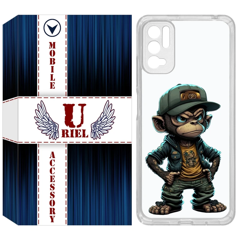کاور یوریل مدل Clear کد 37 طرح Monkey مناسب برای گوشی موبایل شیائومی Redmi Note 10 5G / Note 11SE / Poco M3 Pro
