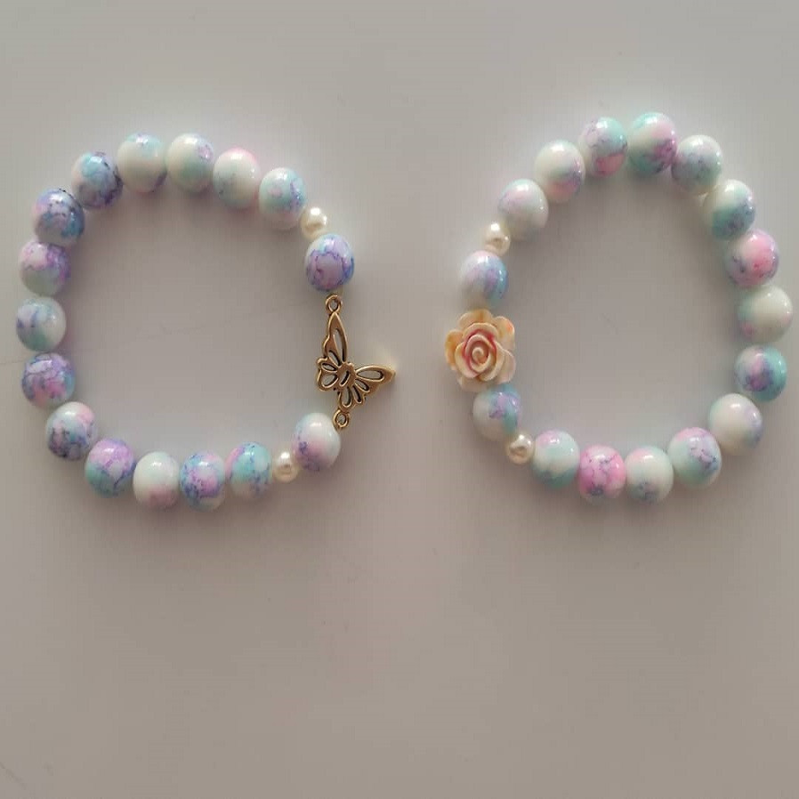 دستبند دخترانه مدل 001 مجموعه دو عددی دستبند دخترانه مدل 001 مجموعه دو عددی