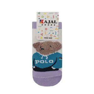جوراب ساق کوتاه دخترانه کژال طرح تدی کد 160023