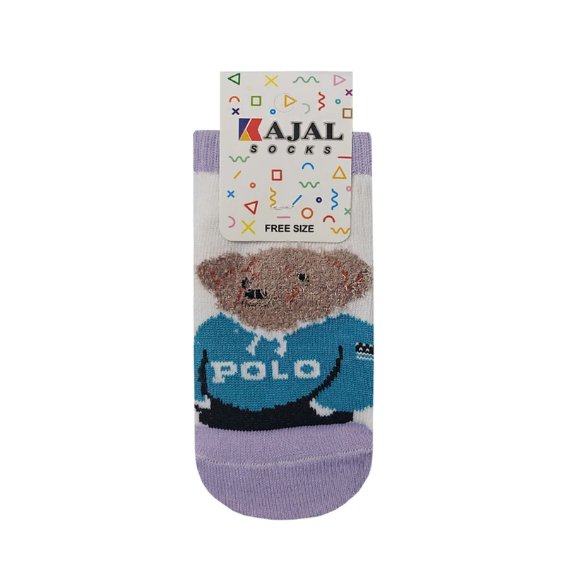 جوراب ساق کوتاه دخترانه کژال طرح تدی کد 160023