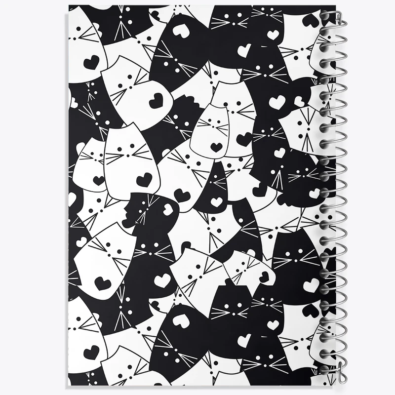 دفتر ژورنال نویسی 50 برگ خندالو مدل نقطه ای طرح پترن گربه کد N402