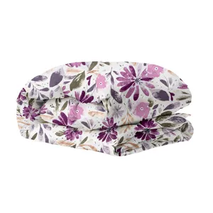 روکش لحاف کتان آدنو مدل بنفشه کد FI44 یک نفره سایز 220x160 سانتی‌متر