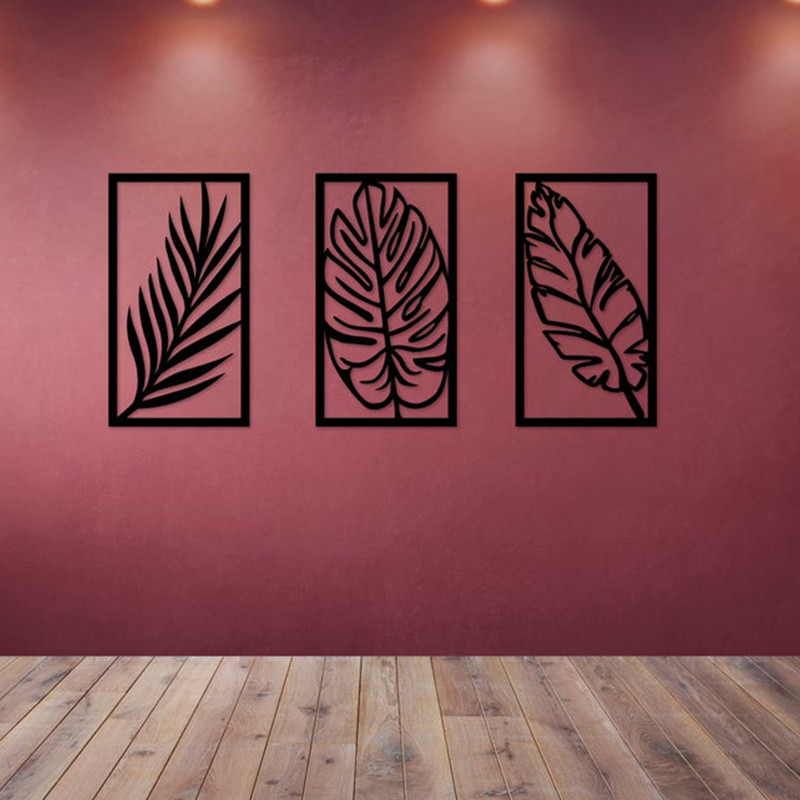 دیوارکوب آتریکس مدل برگ کد AS006 مجموعه 3 عددی