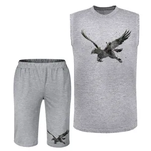 ست تاپ و شلوارک مردانه مدل پرنده کد N657