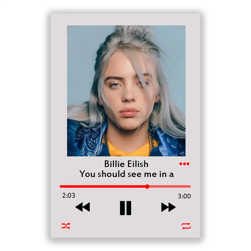 تابلو شاسی مدل موزیک آرت طرح بیلی ایلیش Billie Eilish you should see me in a crown کد MP3-2