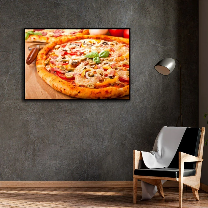 تابلو بکلیت طرح پیتزا مدل B-D2354 فریم مشکی