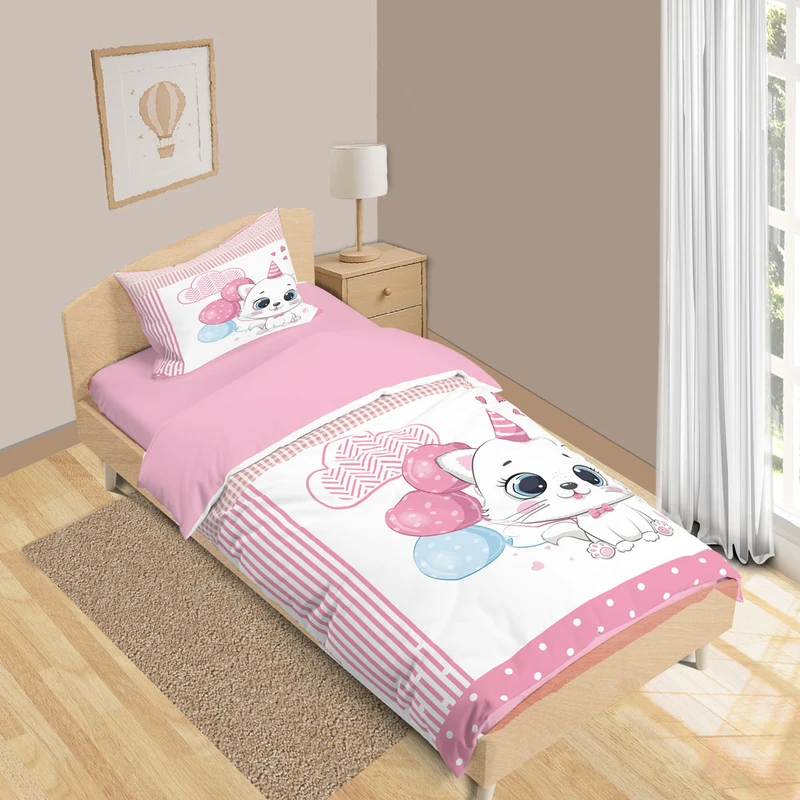 سرویس روتختی 1 نفره 5 تکه نوپه هوم مدل گربه T6429