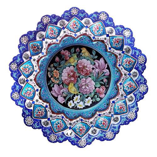 بشقاب میناکاری مسی کد133