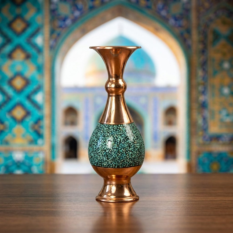 گلدان فیروزه کوبی صنایع دستی اریسا کد 20