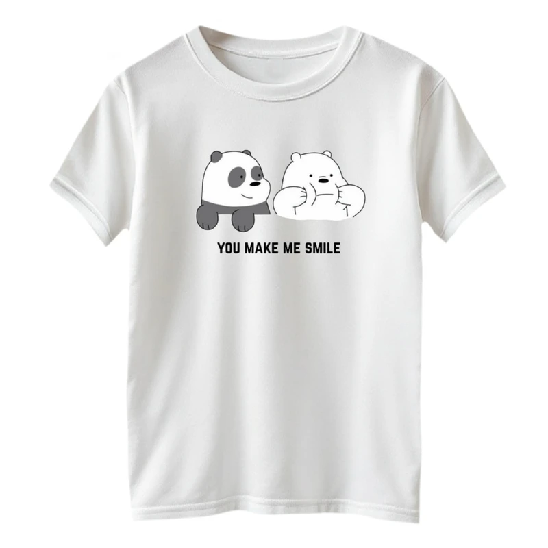 تی شرت آستین کوتاه یقه گرد بچگانه مدل دو خرس