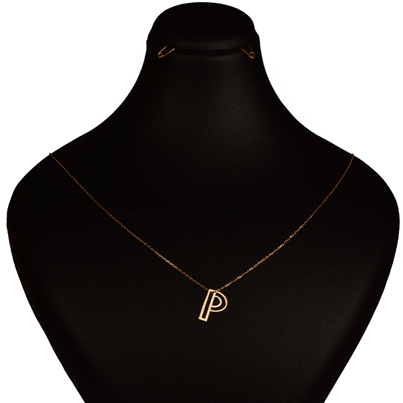 گردنبند طلا 18 عیار زنانه کرابو طرح حرف P مدل Kr7032