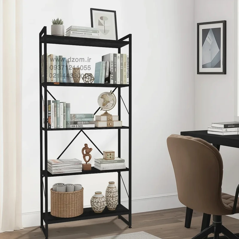 کتابخانه پنج طبقه دیزم مدل مونتاژی LIB_80×180_B