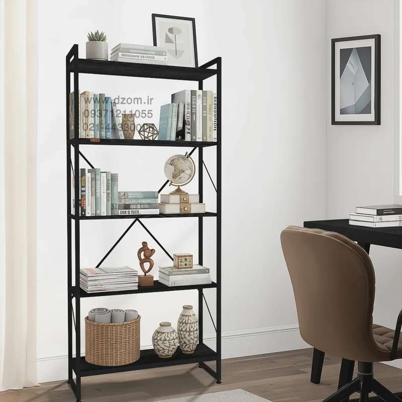 کتابخانه پنج طبقه دیزم مدل مونتاژی LIB_80×180_B