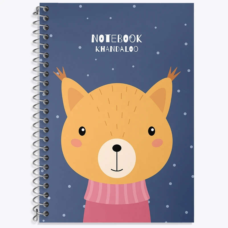 دفتر زبان 50 برگ خندالو مدل سه خط طرح سنجاب کیوت کد N1549