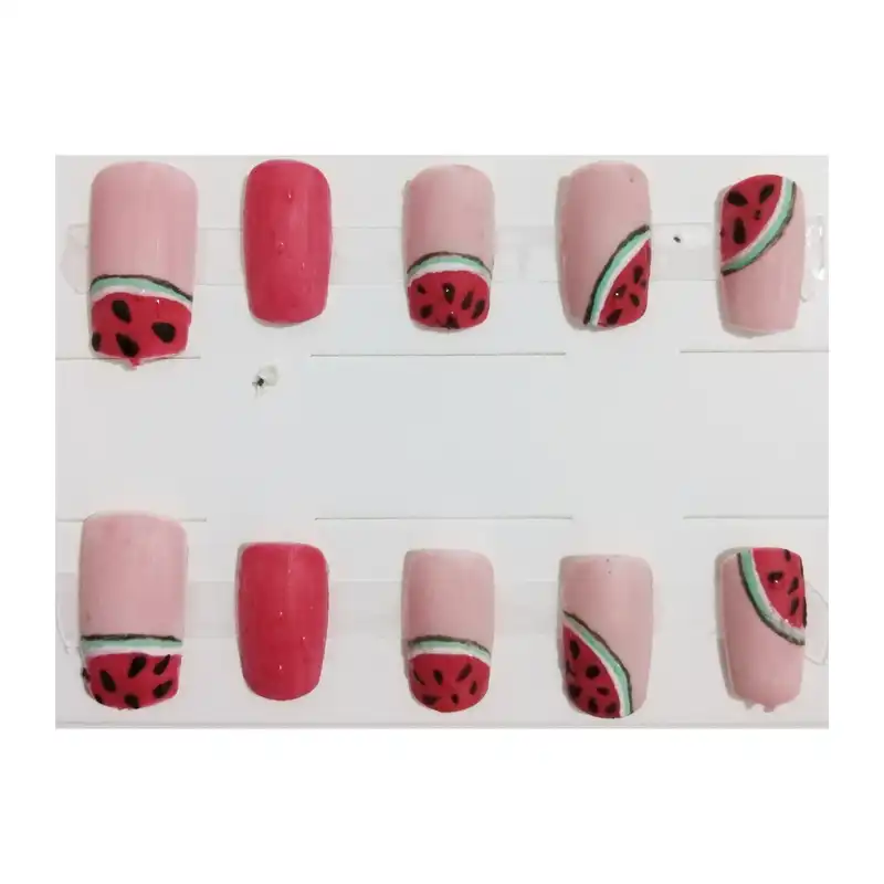ناخن مصنوعی مدل هندوانه بسته ده عددی
