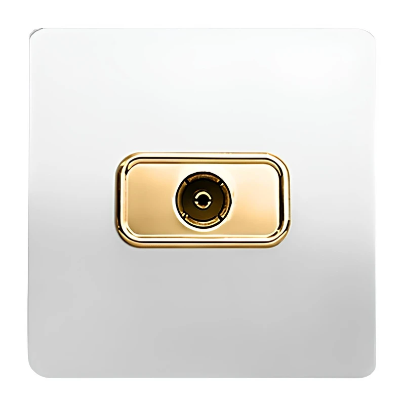 پریز آنتن صنایع آسیا الکتریک مدل کریستال WHI-GLD