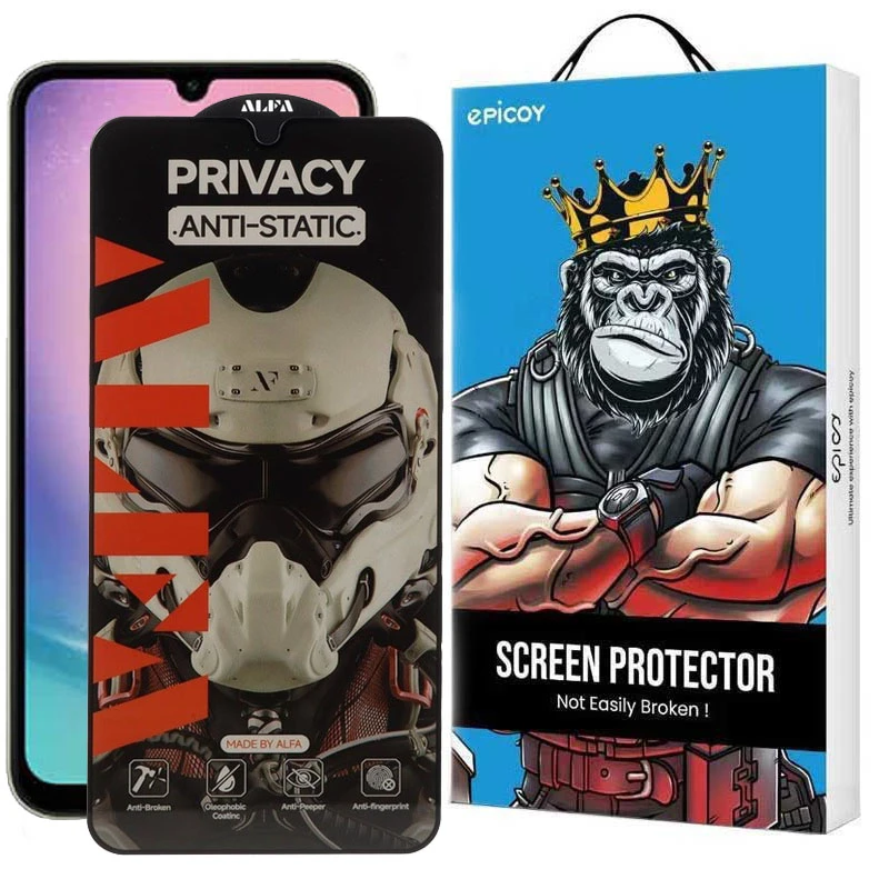 محافظ صفحه نمایش حریم شخصی اپیکوی مدل Alpha مناسب برای گوشی موبایل سامسونگ Galaxy A24/A15/A25/M34/F34