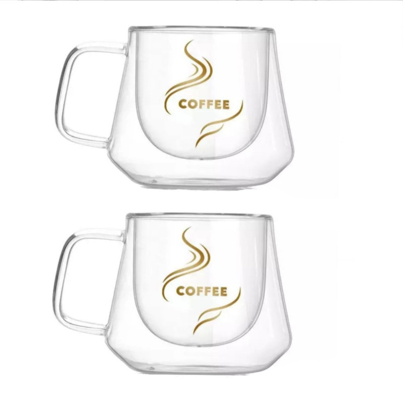 لیوان مدل دوجداره کافی کد C250 بسته 2 عددی