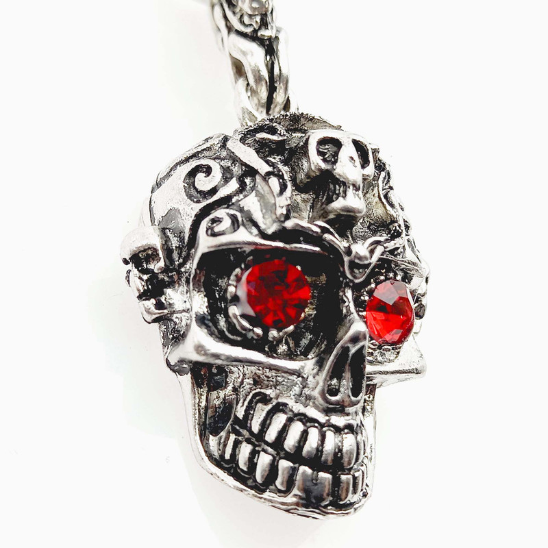 گردنبند مردانه طرح جمجمه و نگین مدل 613GAM