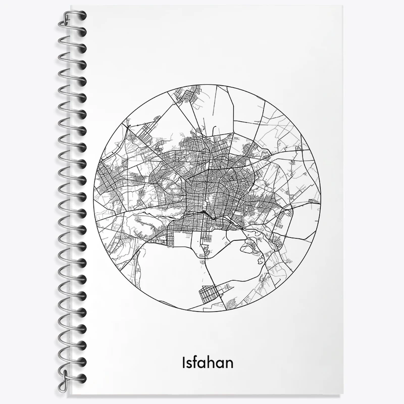 دفتر لغت 50 برگ خندالو طرح نقشه شهر اصفهان کد F1710