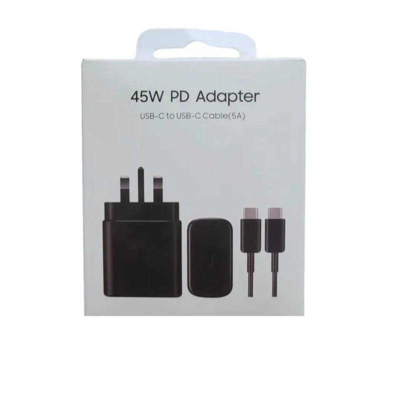 شارژر دیواری 45 وات مدل samsung  3PIN TA به همراه کابل تبدیل USB-C