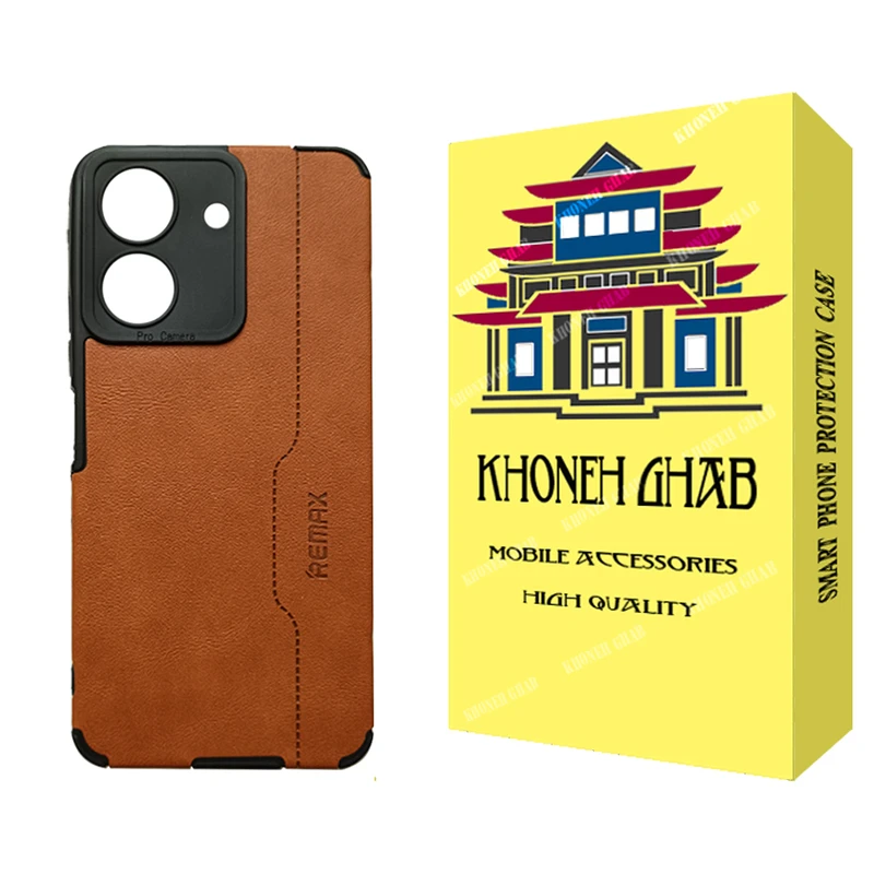 کاور خونه قاب مدل چرم طرح REMAX مناسب برای گوشی موبایل شیائومی Redmi 13C