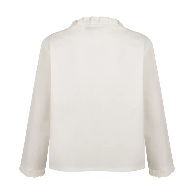 کت زنانه افراتین مدل چیندار کد 9578 رنگ شیری