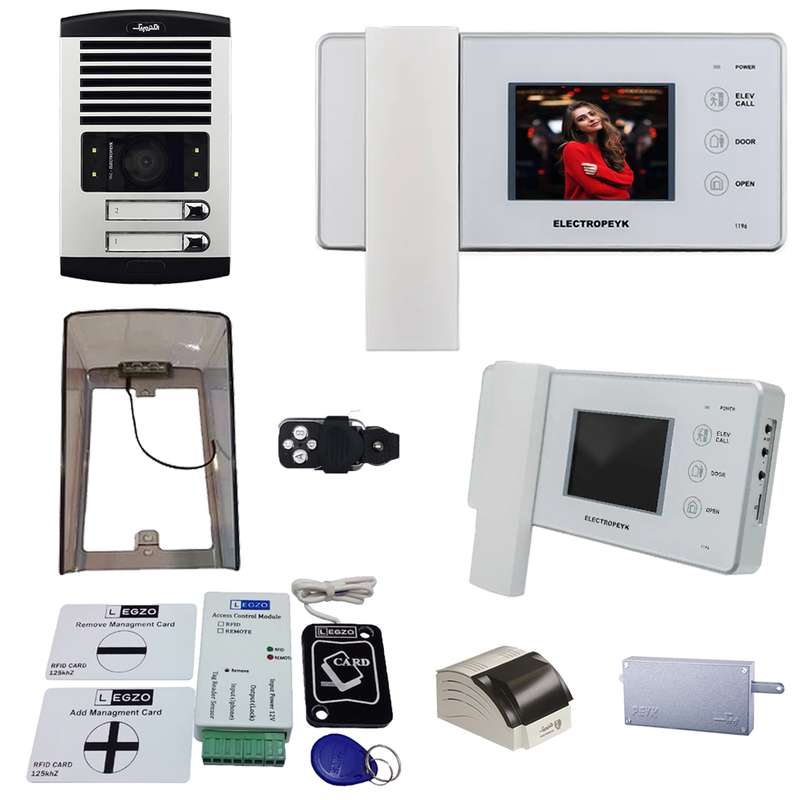 دربازکن تصویری الکتروپیک مدل FD1086/1196/White/2دو واحدی باماژول ریموت دار