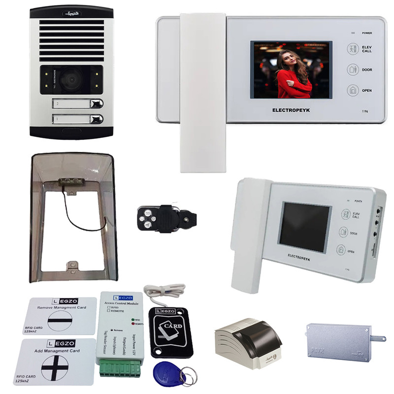 دربازکن تصویری الکتروپیک مدل FD1086/1196/White/2دو واحدی باماژول ریموت دار