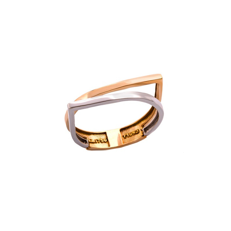 انگشتر طلا 18 عیار زنانه الی گالری مدل دو اشک متصل سایز 53