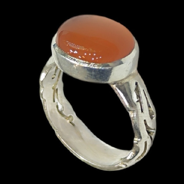 انگشتر نقره مردانه مدل سنگ عقیق یمانی رکاب دست ساز کد 7700