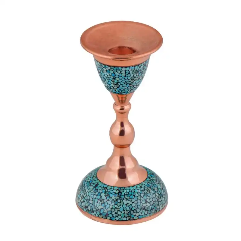 شمعدان فیروزه کوبی مدل F026 کد 02 بسته 2 عددی