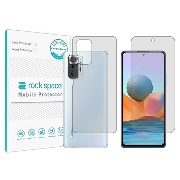 محافظ صفحه نمایش شفاف راک اسپیس مدل HyGEL مناسب برای گوشی موبایل شیائومی Redmi Note 10 Pro (Japan) به همراه محافظ پشت
