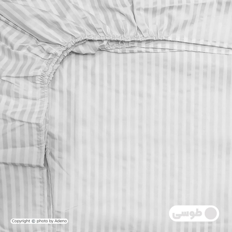 ملحفه آدنو مدل راه راه کد MB01 یک نفره سایز 90x200 سانتی متر