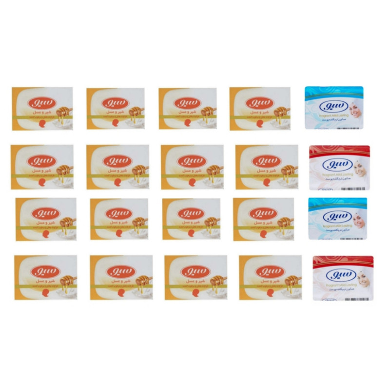 صابون شستشو سیو مدل 16H وزن 125 گرم مجموعه 16 عددی به همراه صابون شستشو سیو مدل 4D وزن 90 گرم مجموعه 4 عددی