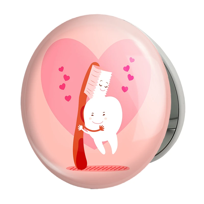 آینه جیبی خندالو طرح دندان و دندانپزشکی کودکانه مدل تاشو کد 27769 