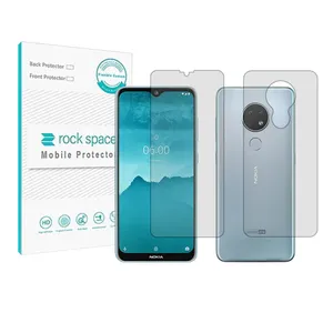 Rockspace HyGEL model clear screen protector suitable for Nokia 6.2 mobile phone along with the back protector