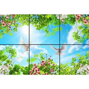 تایل سقفی آسمان مجازی طرح آفتاب درخشان کد 0500 سایز 60x60 سانتی متر مجموعه 6 عددی