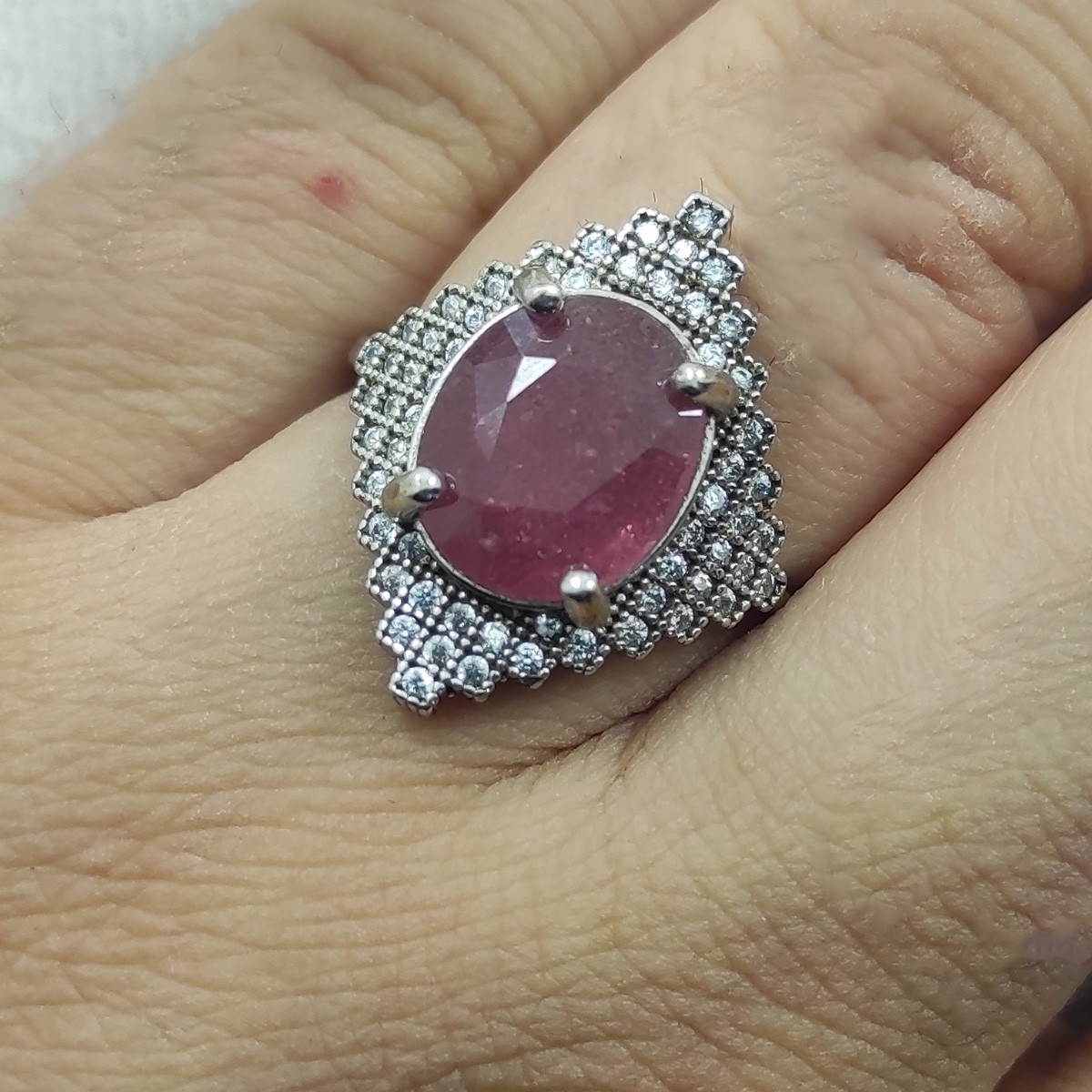 انگشتر نقره زنانه سلین کالا مدل یاقوت سرخ کد mps-13